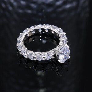 Shiny Circle Zircon Filled Bling Oval BeautifulWedding Rings for Women, INDN8293